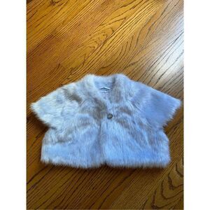 Janie and jack 2T blue faux fur shrug